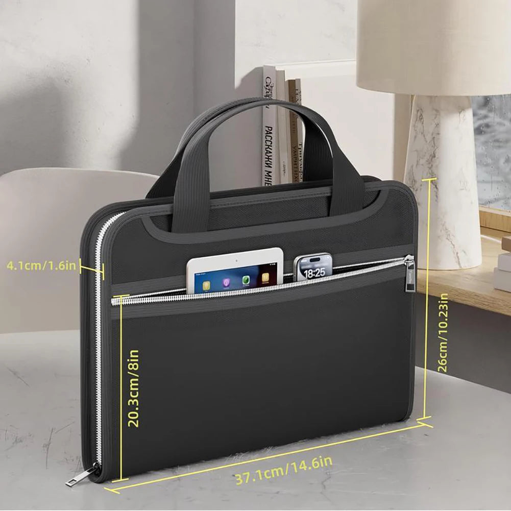 Large Capacity Fireproof Waterproof Document Bag Document Safe Storage Bag With Zipper Handheld File Organiser For Business Peaceful Pleasures Health and Wellness