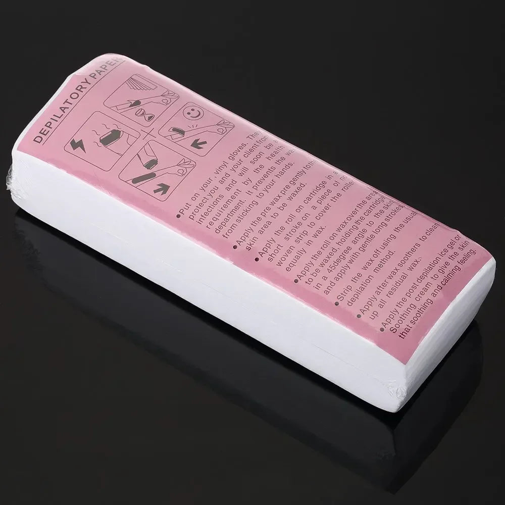 100-Pc Disposable Non-Woven Wax Strips – Face, Body & Legs