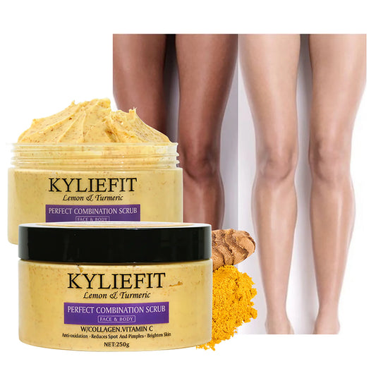 AILKE Turmeric & Lemon Face Body Scrub – Brightening 250g Brightening Body Scrub Peaceful Pleasures Health and Wellness