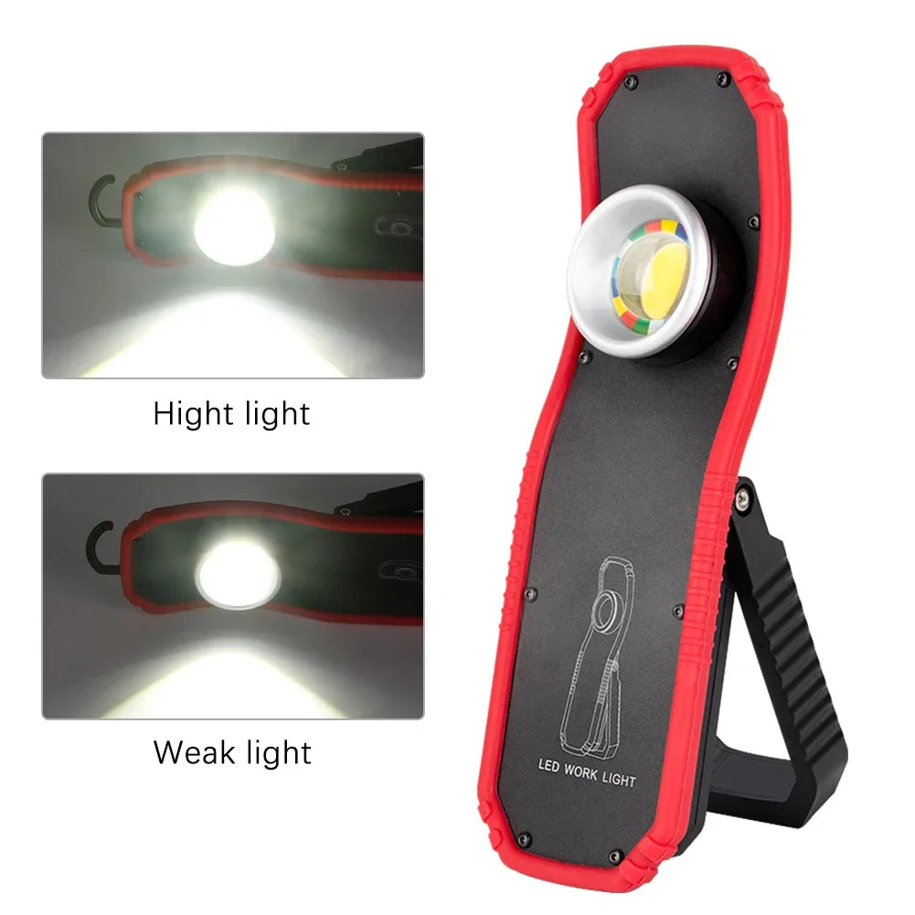 COB LED Work Light USB Rechargeable Magnetic Camping Lantern 1800lm
