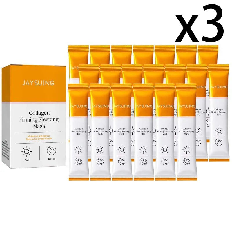 Collagen Moisturizing Sleep Facial Mask Hydration Smooth Skin Improve Dryness Softening Keratin Hyaluronic Acid Smear Face Mask Peaceful Pleasures Health and Wellness 3x20PCS