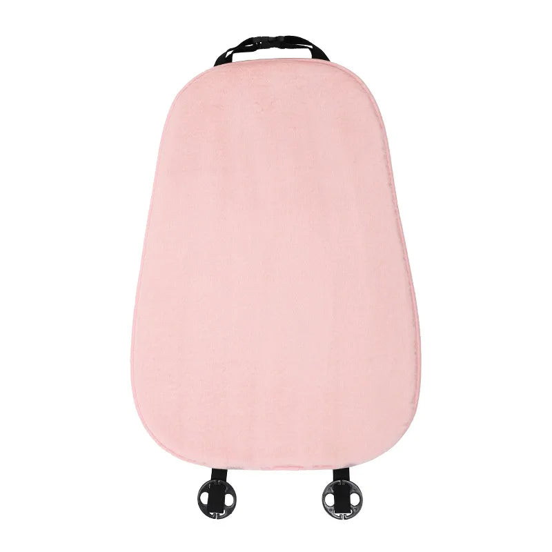 Cute Pink Plush Car Seat Cushion | Soft Winter Warm Car Pad