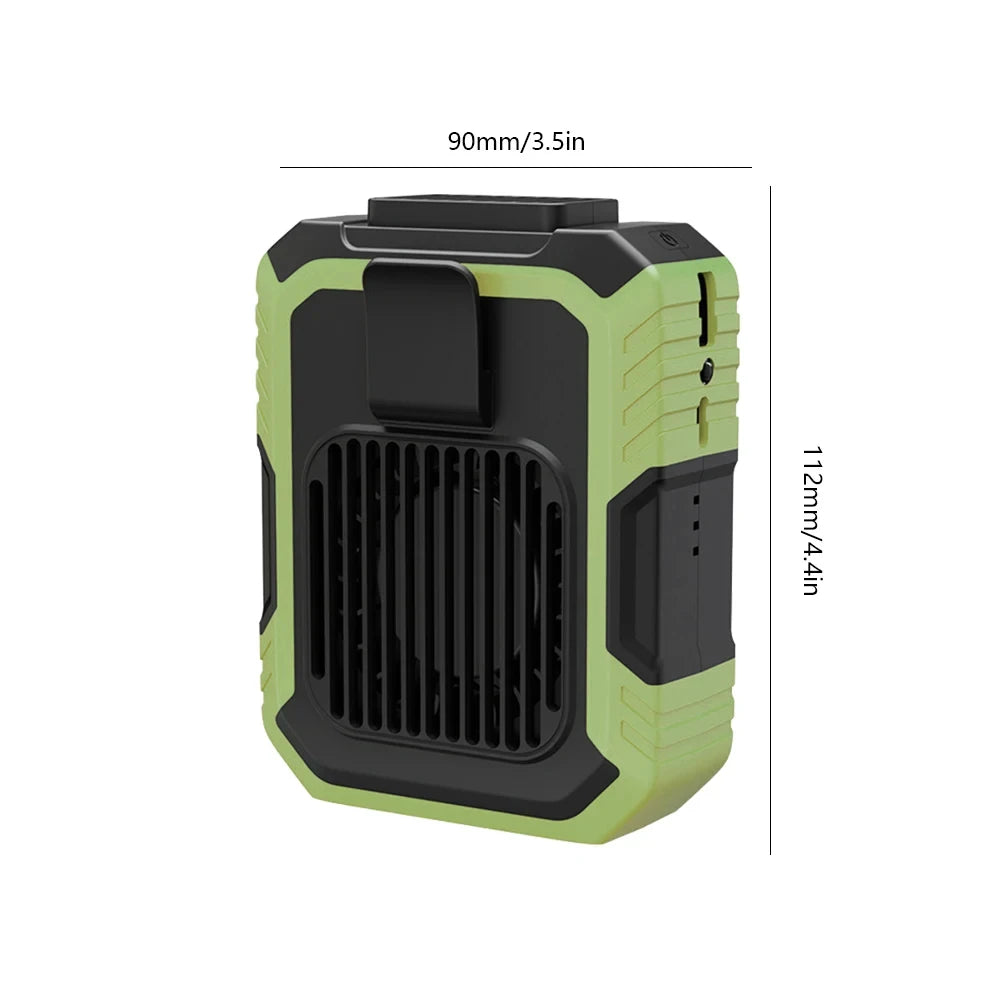Portable Belt Fan 3 Speed 4000mAh Hands-free Fan USB Rechargeable Cooling Waist Fan Emergency Mobile Power Bladeless for Outdoor Peaceful Pleasures Health and Wellness