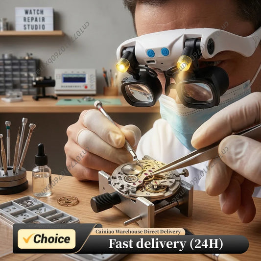 Jewelers Magnifying Glass with LED & Interchangeable Lens Professional Magnification Glasses For Mechanical & Jewelry Appraisal Peaceful Pleasures Health and Wellness