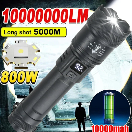 2000LM Zoomable Tactical LED Flashlight – USB Rechargeable Power Bank Tactical LED Flashlight Oasis Select