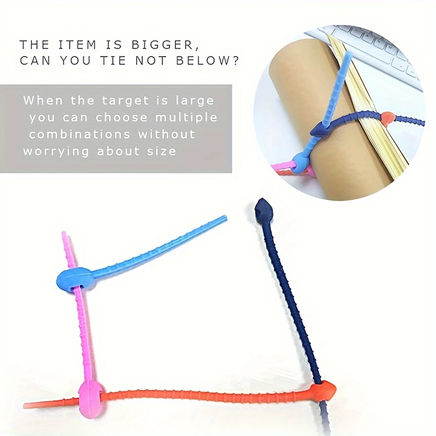 Silicone Reusable Cable Ties with Premium Material Cable Management Organizer Suitable for Indoor and Outdoor Use Peaceful Pleasures Health and Wellness