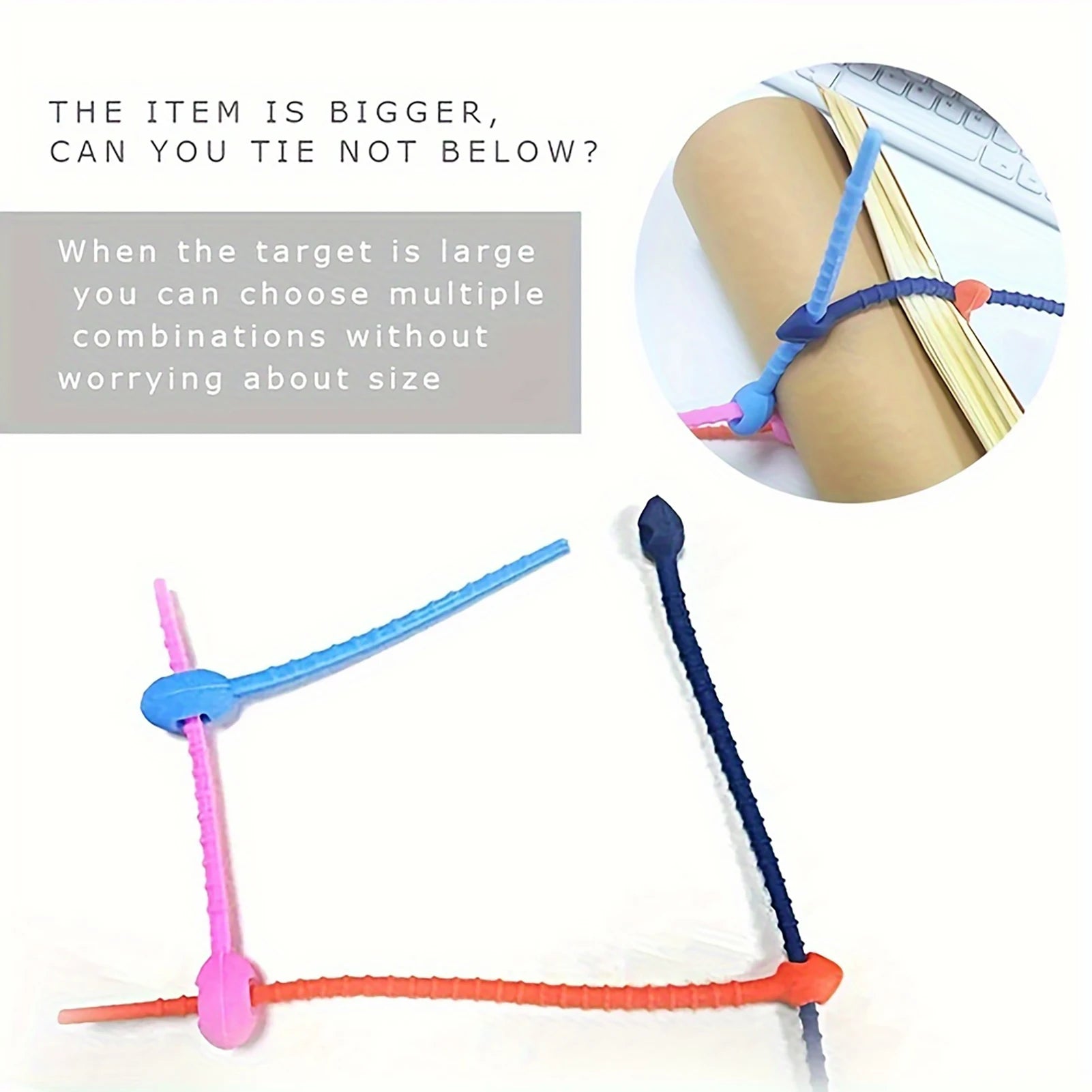 Silicone Reusable Cable Ties with Premium Material Cable Management Organizer Suitable for Indoor and Outdoor Use Peaceful Pleasures Health and Wellness
