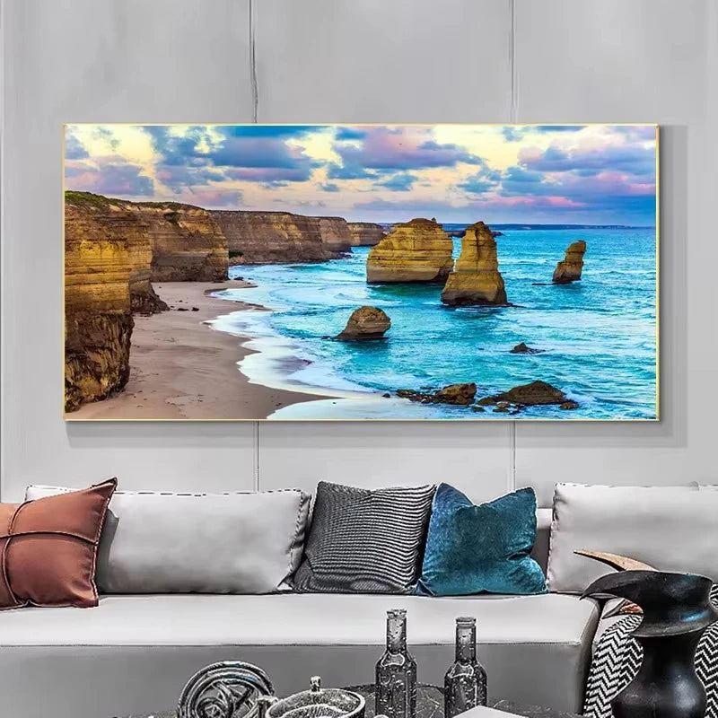 Nature Landscape Canvas Wall Art – Sunshine Forest Lake Print Landscape Canvas Print Peaceful Pleasures Health and Wellness