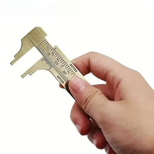 Brass Caliper Portable Mini Vernier Ruler Antique Measuring Tool Vintage Cultural Relic Delicate Measuring Ruler Practical Tools Peaceful Pleasures Health and Wellness