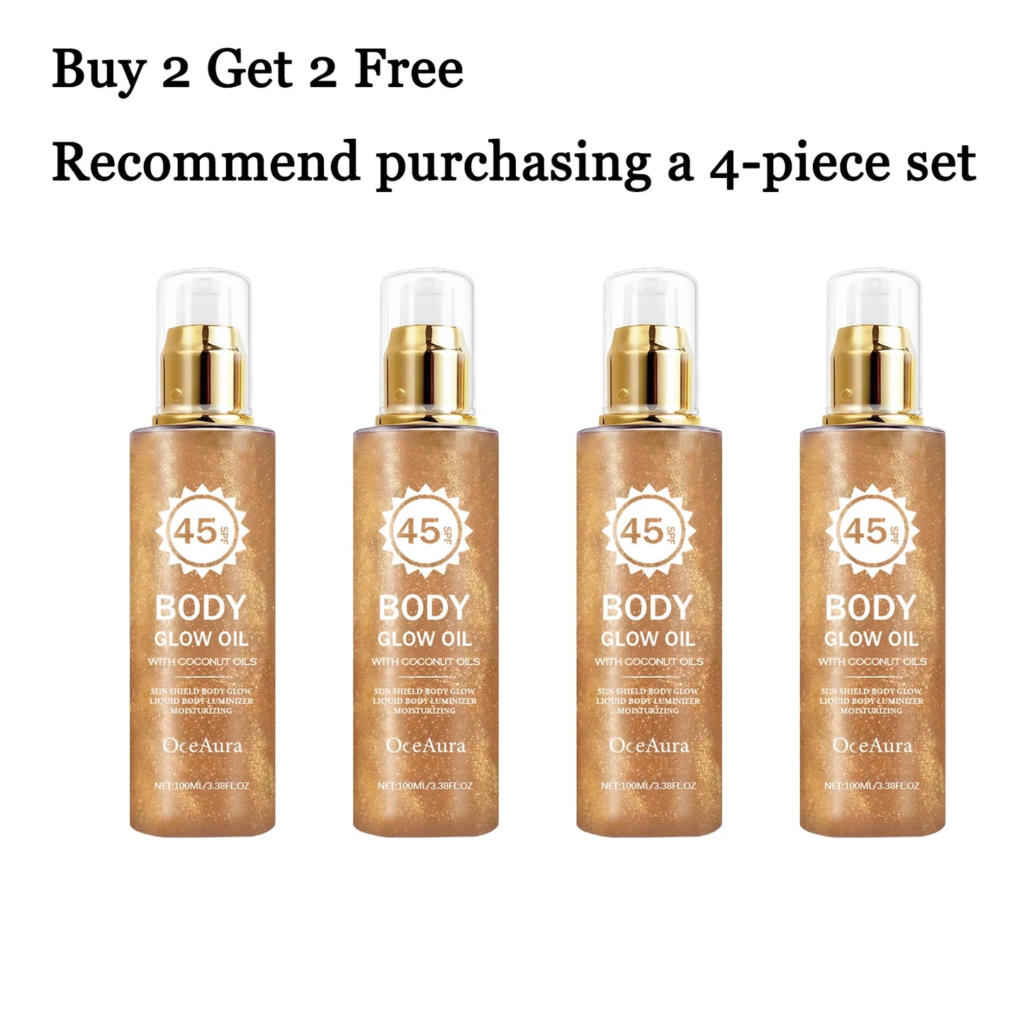 OceAura Coconut Body Shimmer Oil – Glow, Hydrate & SPF Protection