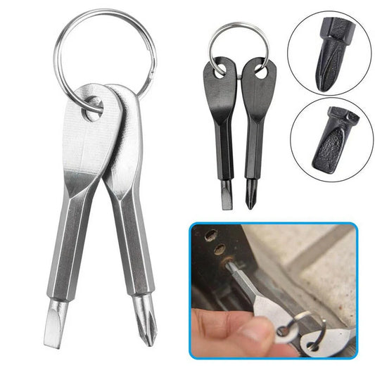 Portable EDC Multifunctional Screwdriver Set Pocket Hand Tool EDC Multifunction Phillips Screwdrivers Repair Install Keyring Peaceful Pleasures Health and Wellness