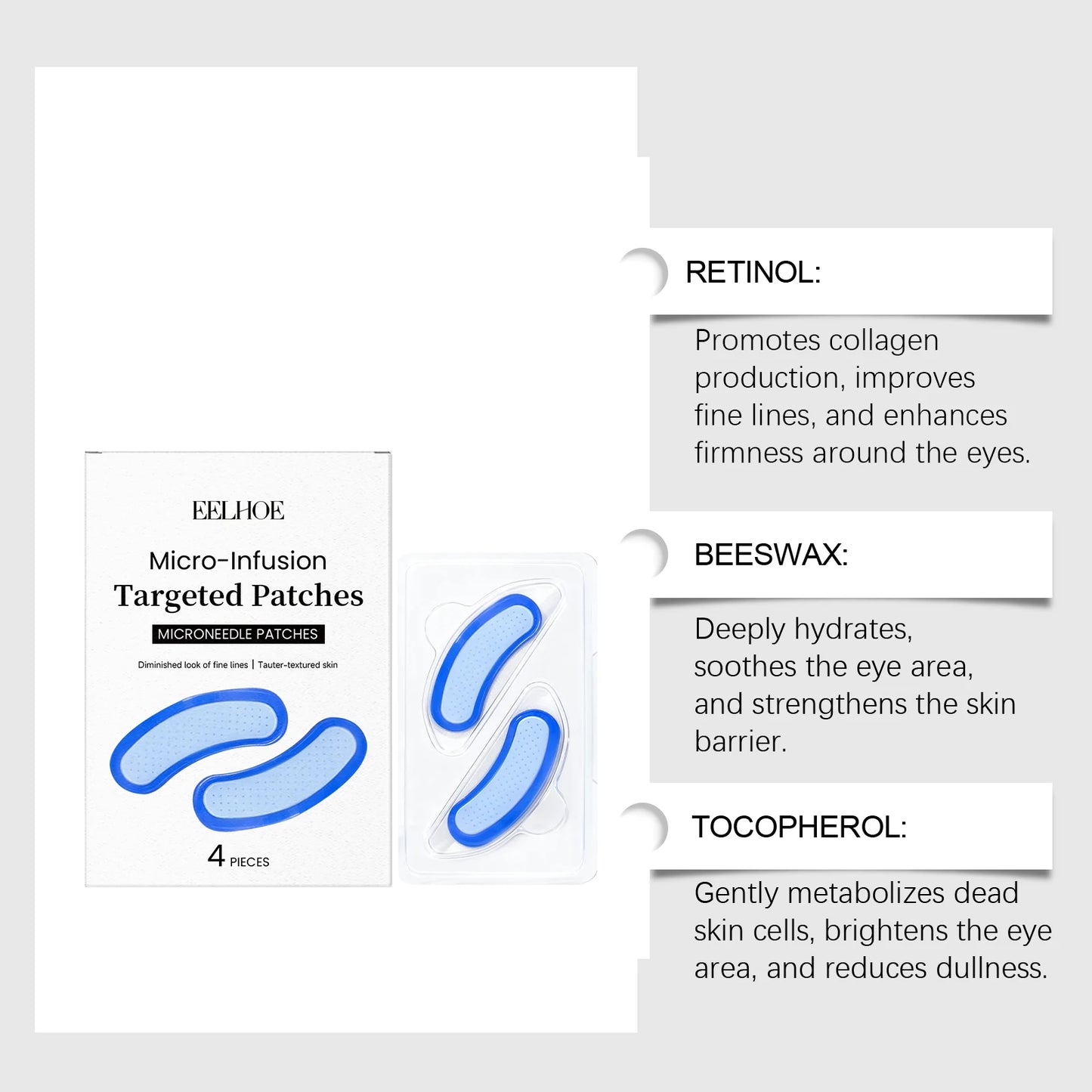 Microneedle Eye Patches – Retinol, Anti-Wrinkle & Dark Circles