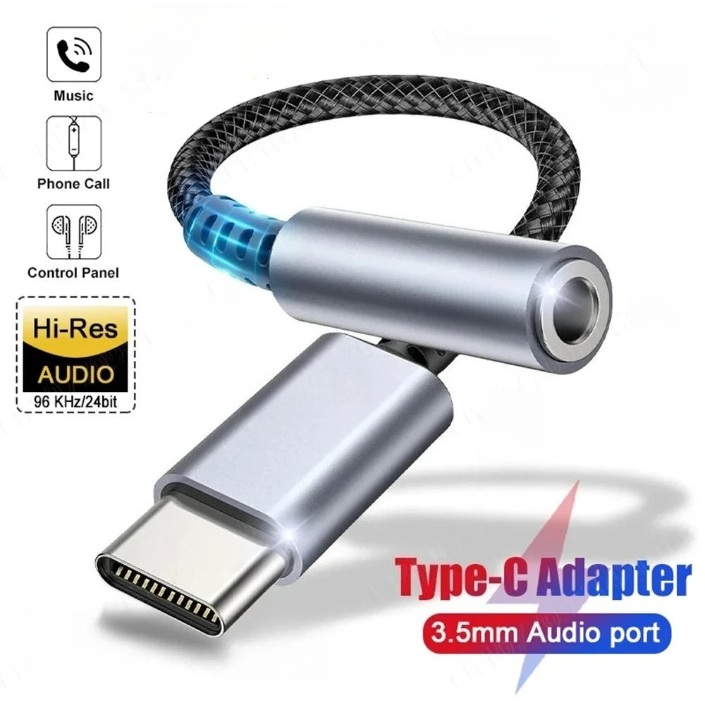 USB Type C To 3.5mm DAC Earphone Jack Audio Adapter For iPhone15 Samsung Huawei Xiaomi Android USB-C Headphone Connector Peaceful Pleasures Health and Wellness