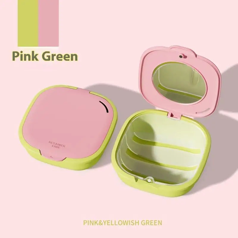 Retainer Case with Drain Basket & Mirror | Portable Dental Box