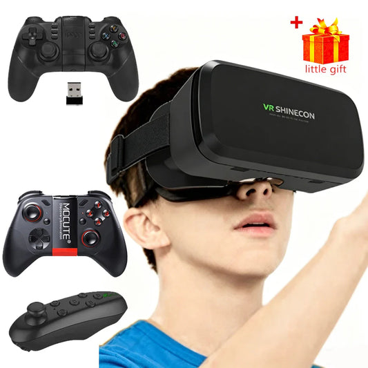 VR 3D Headset Goggle & Game Controller Set for Smartphone VR Headset Bundle Oasis Select
