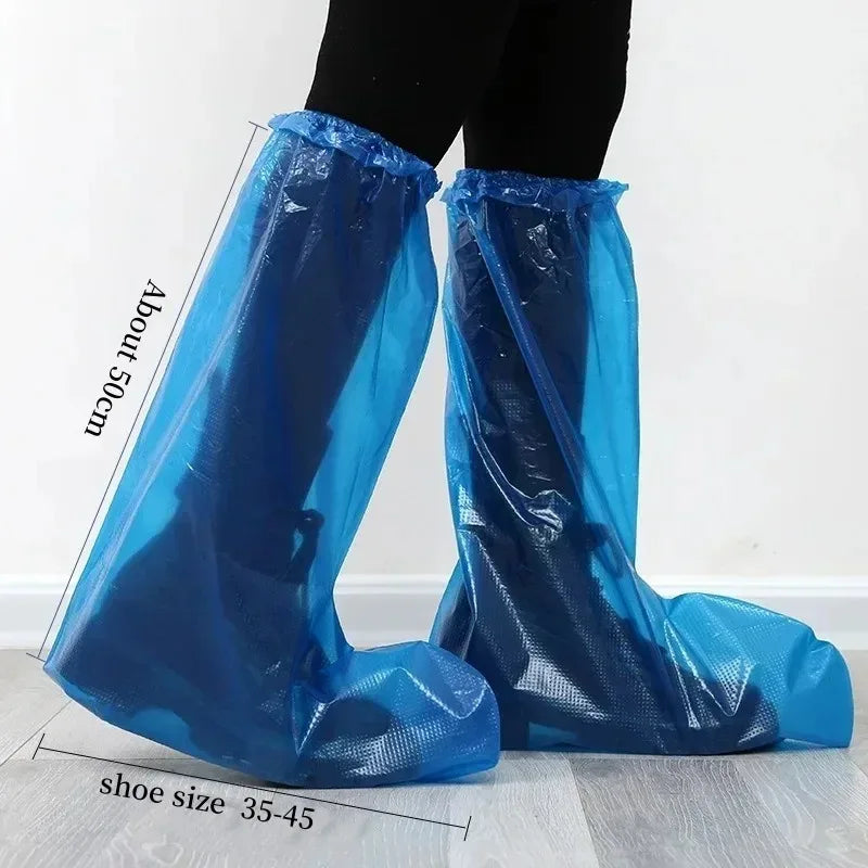 Waterproof Adult Poncho & 10 Disposable Shoe Covers Rain Set