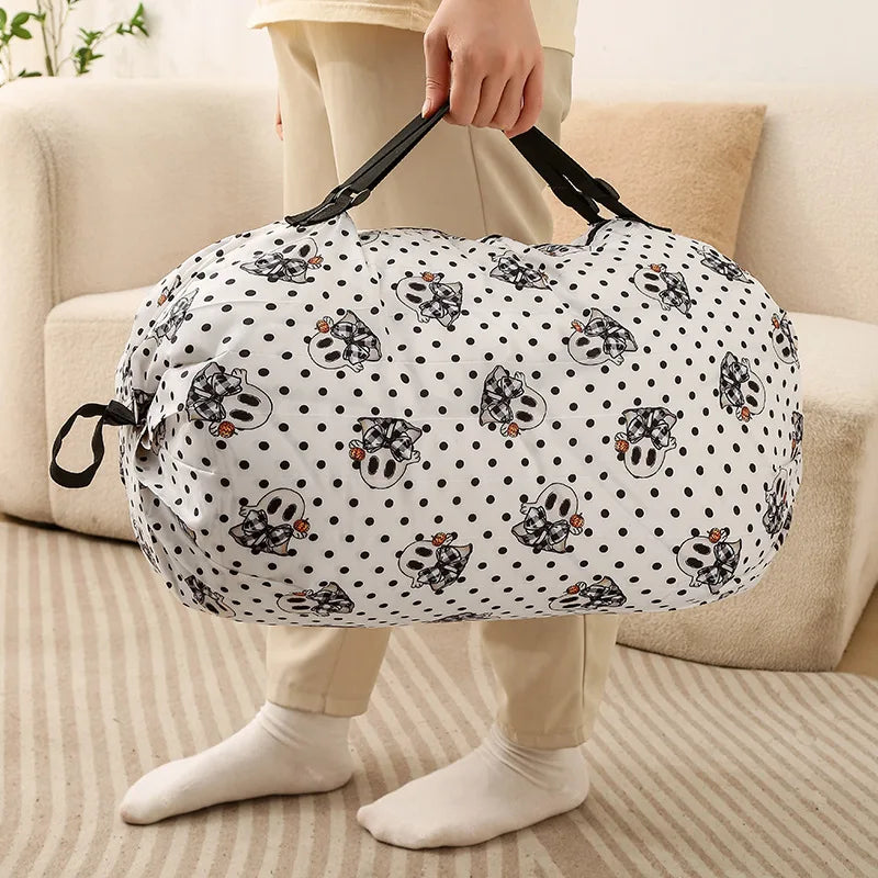 Large Capacity Eco Friendly Reusable Waterproof Heavy Duty Portable Folding Nylon Grocery Tote Bag for Supermarket Shopping Peaceful Pleasures Health and Wellness Wave Point Ghost