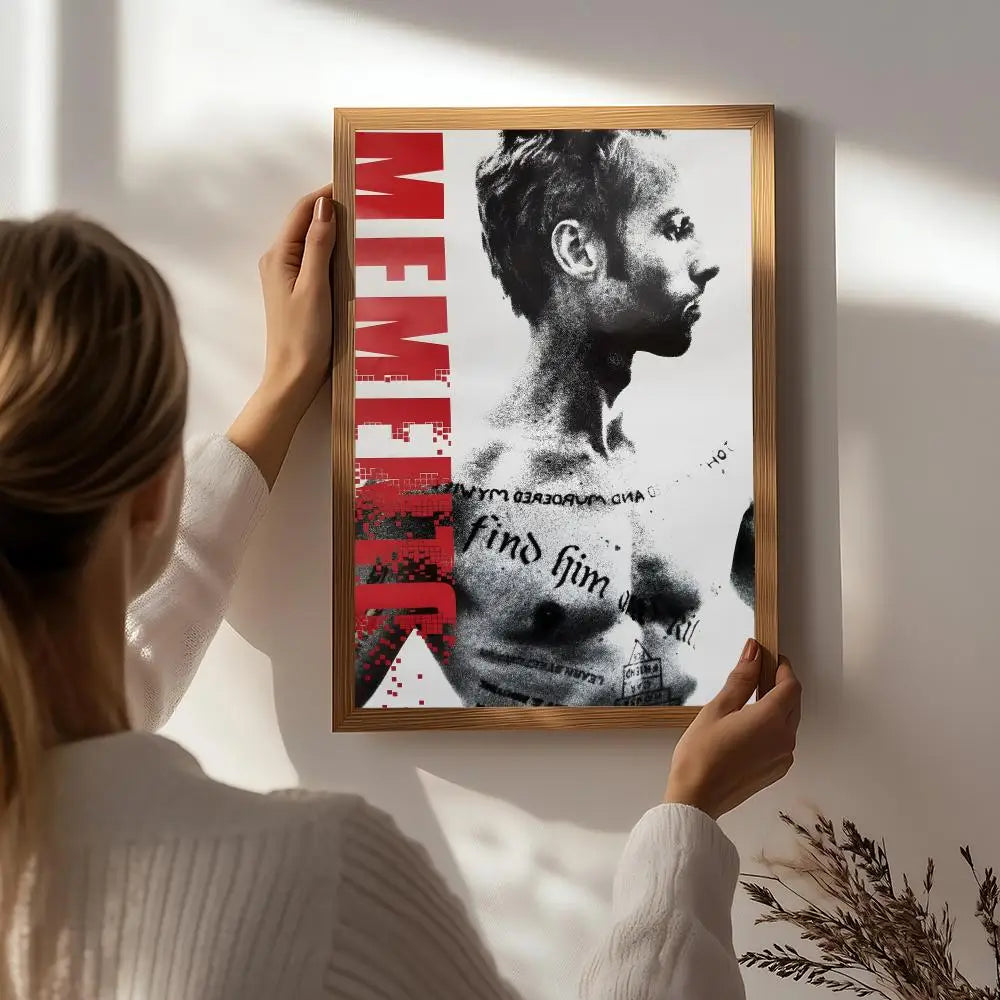 Movie M-Memento Poster HD Self Adhesive Waterproof Wall Art Ideal for Home Office Dorm Bedroom Great Gift Peaceful Pleasures Health and Wellness White4 50X70cmNoframe