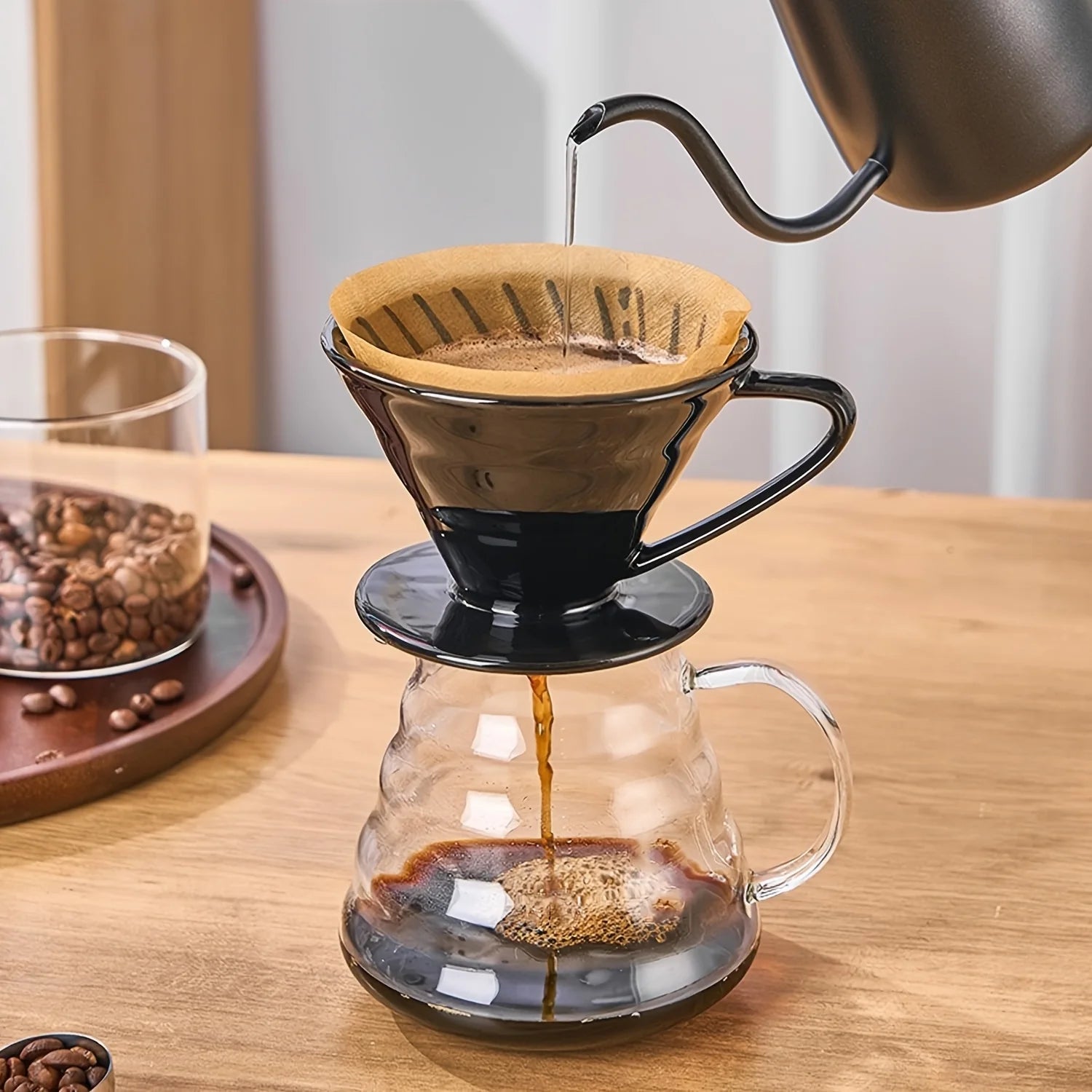 Pour Over Coffee Maker, Single Cup Coffee Dripper, Ceramic Coffee Filter Dripper with 100pcs Filter Paper Peaceful Pleasures Health and Wellness