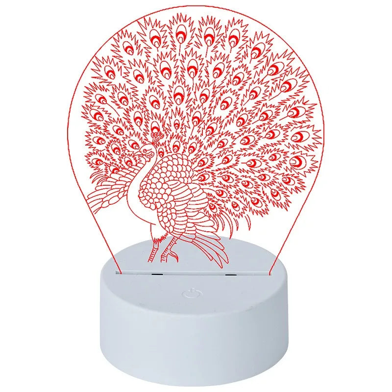 3D Acrylic LED Night Light Desktop Lamp | USB & Battery Powered