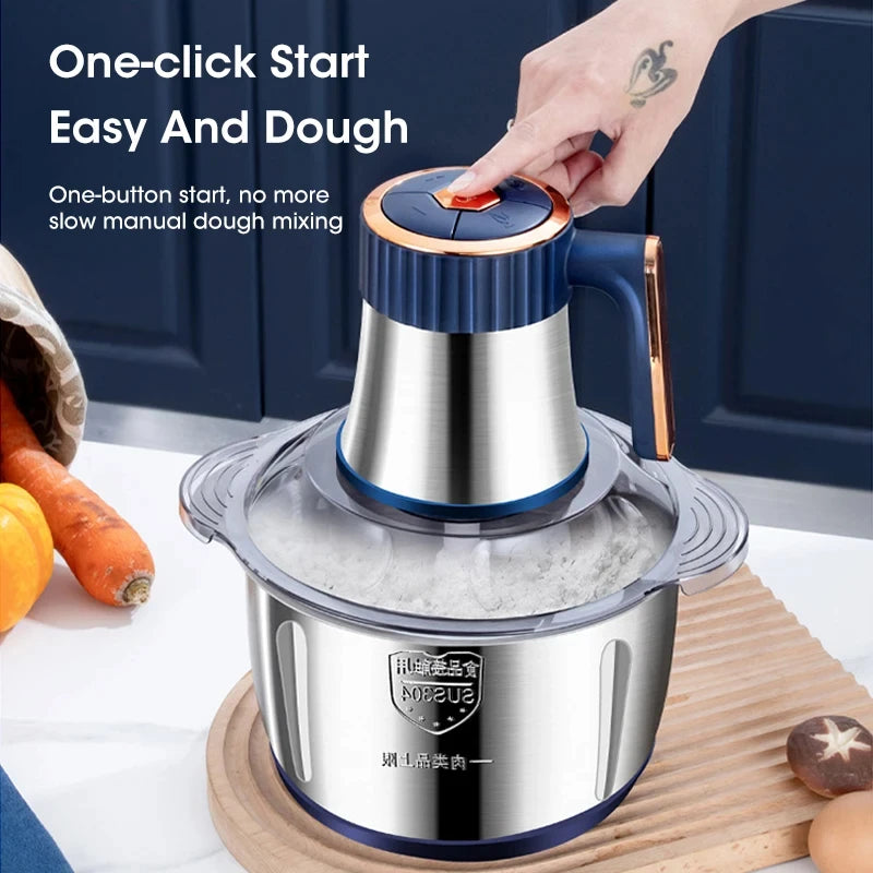 5L Electric Meat Grinders 304 Stainless Steel Food Crusher Multifunctional Vegetable Slicer Chopper Mincer Baby Food Processor Peaceful Pleasures Health and Wellness