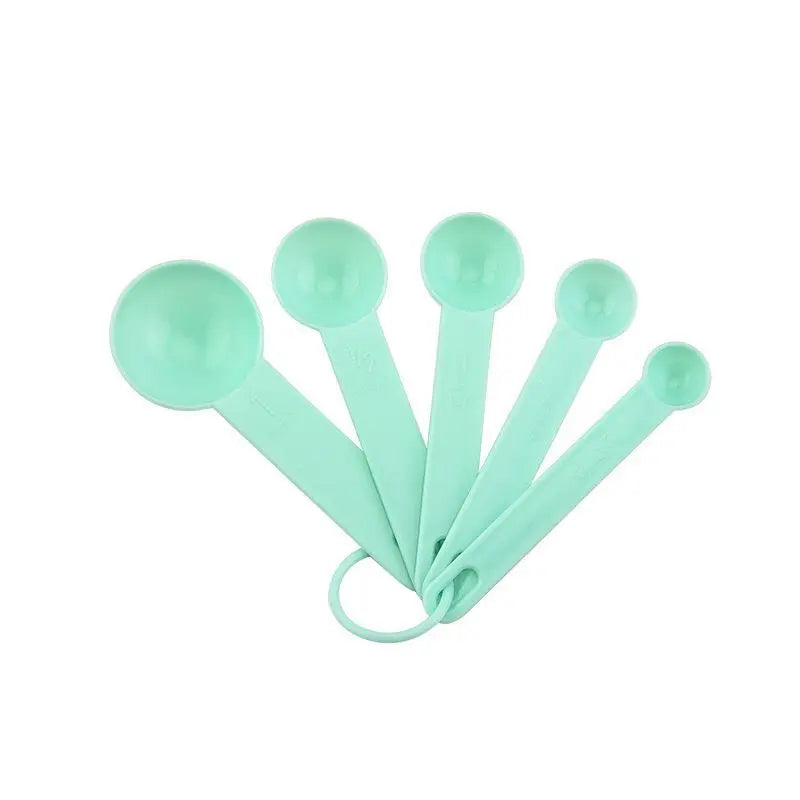 Plastic Measuring Cups and Spoons Set 10 PCS Kitchen Accessories Engraved US Markings Stackable Measuring Tools Peaceful Pleasures Health and Wellness 5PCS Black Small 1
