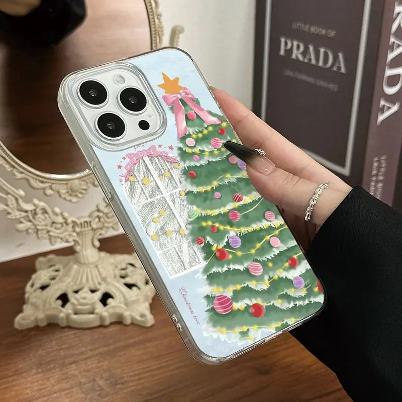 Christmas Tree Phone Case for iPhone 17 Pro 16 16e 15 14 13 12 11 Pro Max iphone Air Shockproof Bumper Cover Funda Peaceful Pleasures Health and Wellness style 5 For iphone 11 ProMax