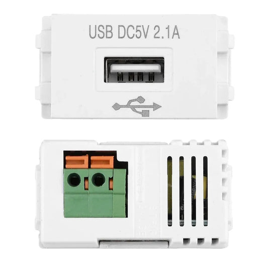 USB Power Module Charging Panel for Mobile Phones 220V Socket 5V 2.1A Switching Adapter Power Socket Peaceful Pleasures Health and Wellness 1PCS