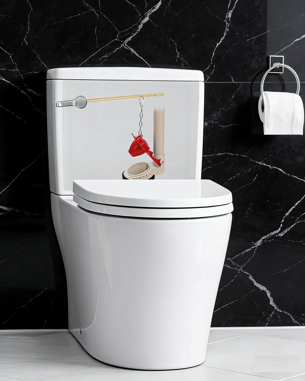 Toilet Tank Handle & Flapper Kit – 2" Flush Valve, Tool-Free