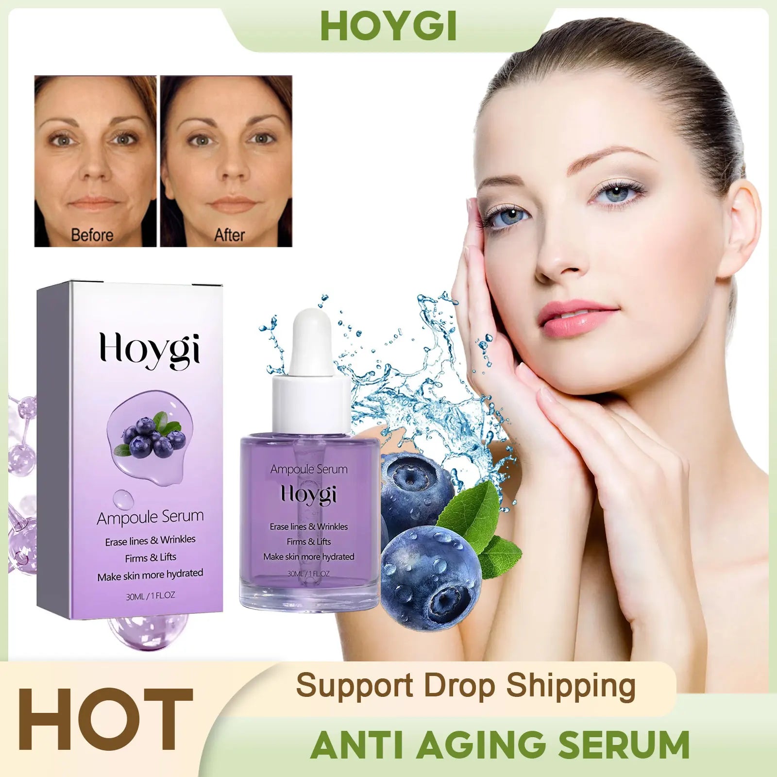 Anti Aging Serum Reduce Fine Line Firming Lifting Wrinkle Removal Lighten Dark Spots Repair Moisturize Whitening Ampoule Essence Peaceful Pleasures Health and Wellness