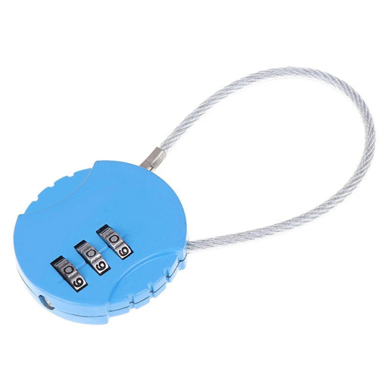 Password Lock Steel Wire Rope Password Locks Padlock Luggage Bicycle Spherical Locks Cartoon Password Padlocks Peaceful Pleasures Health and Wellness blue