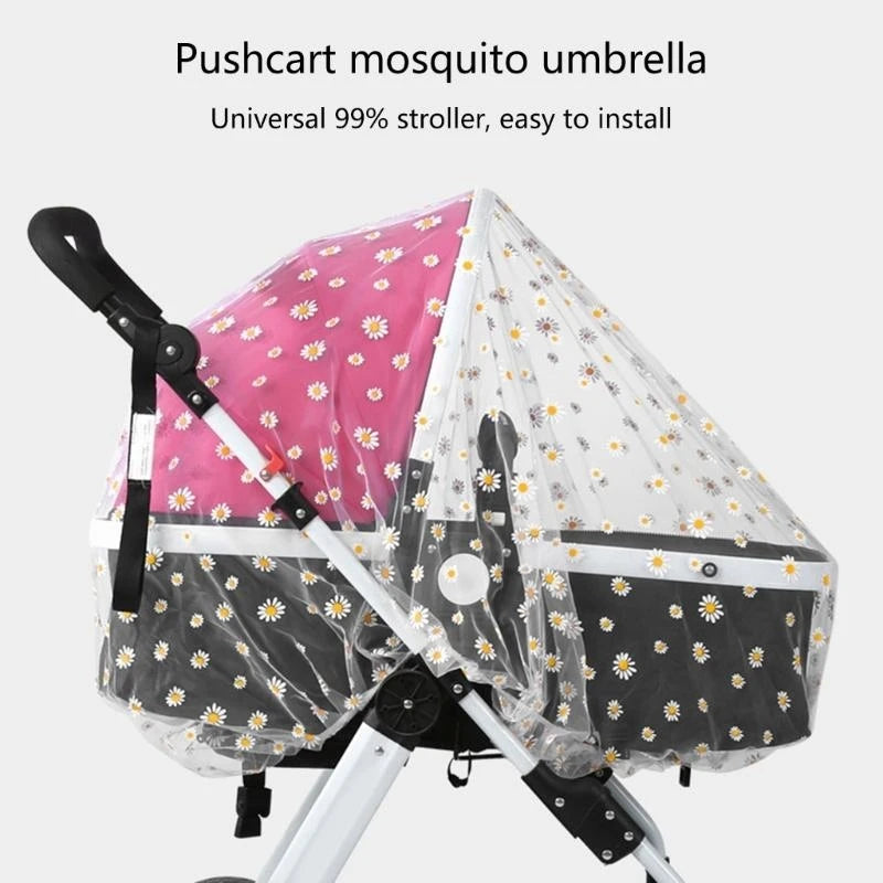 Baby Stroller Mosquito Net | Embroidered Insect Mesh Cover