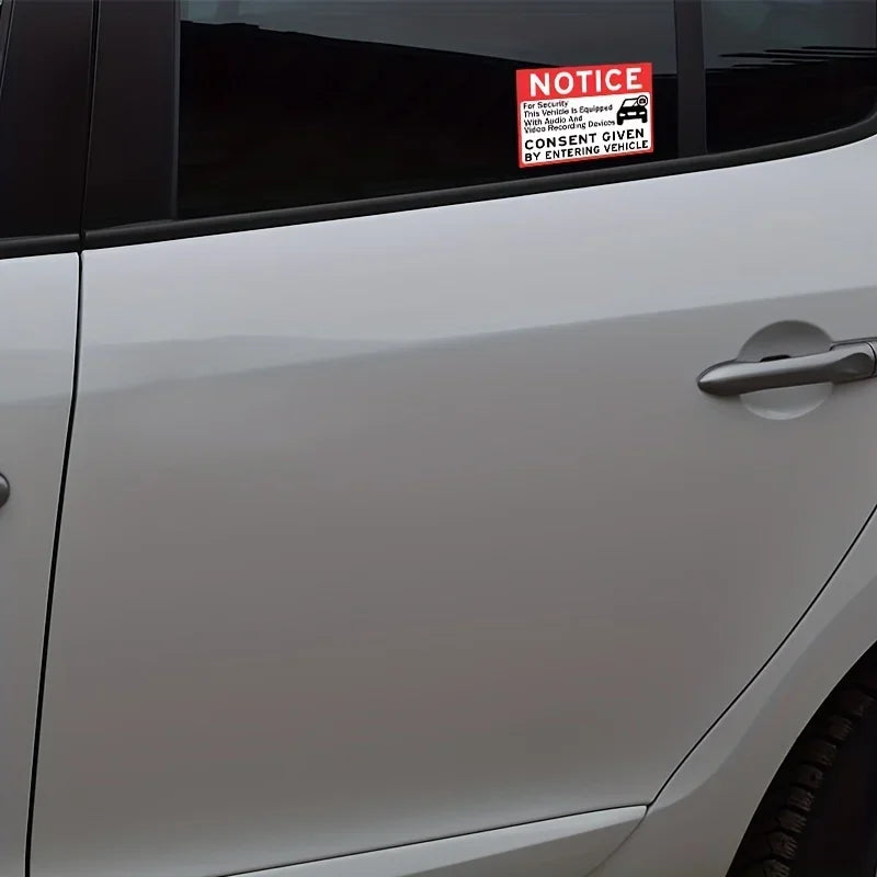 6pcs/set Notice Vehicle Is Equipped With Audio And Video Recording Devices Consent By Entering Car Sticker Peaceful Pleasures Health and Wellness