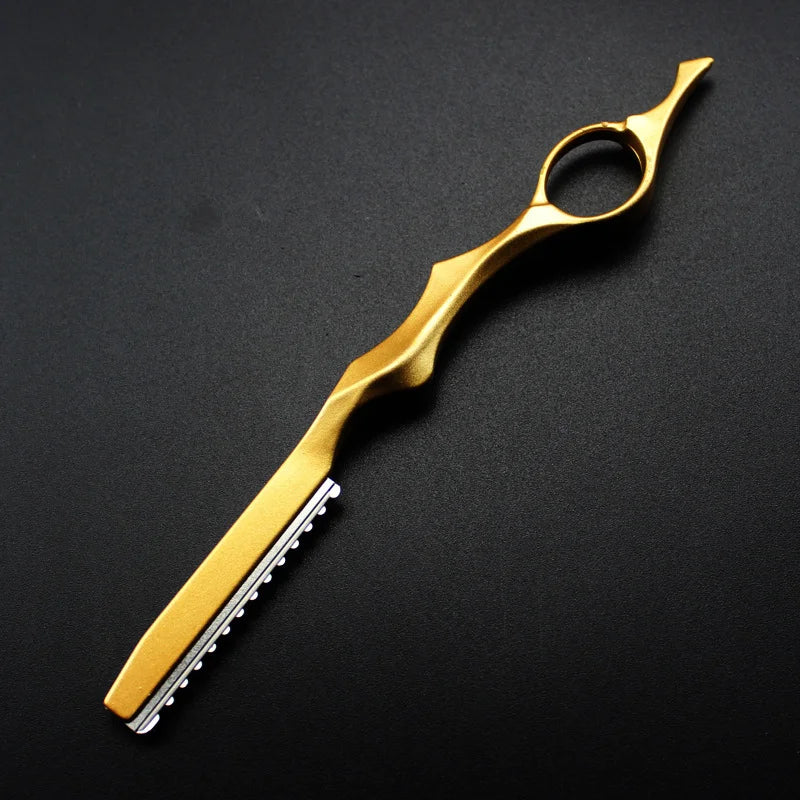 Professional 2 In 1 Hair Scissors Cutting Barber Razor Haircut Thinning Shears Styling Tools Hairdressing Scissors Peaceful Pleasures Health and Wellness Gold