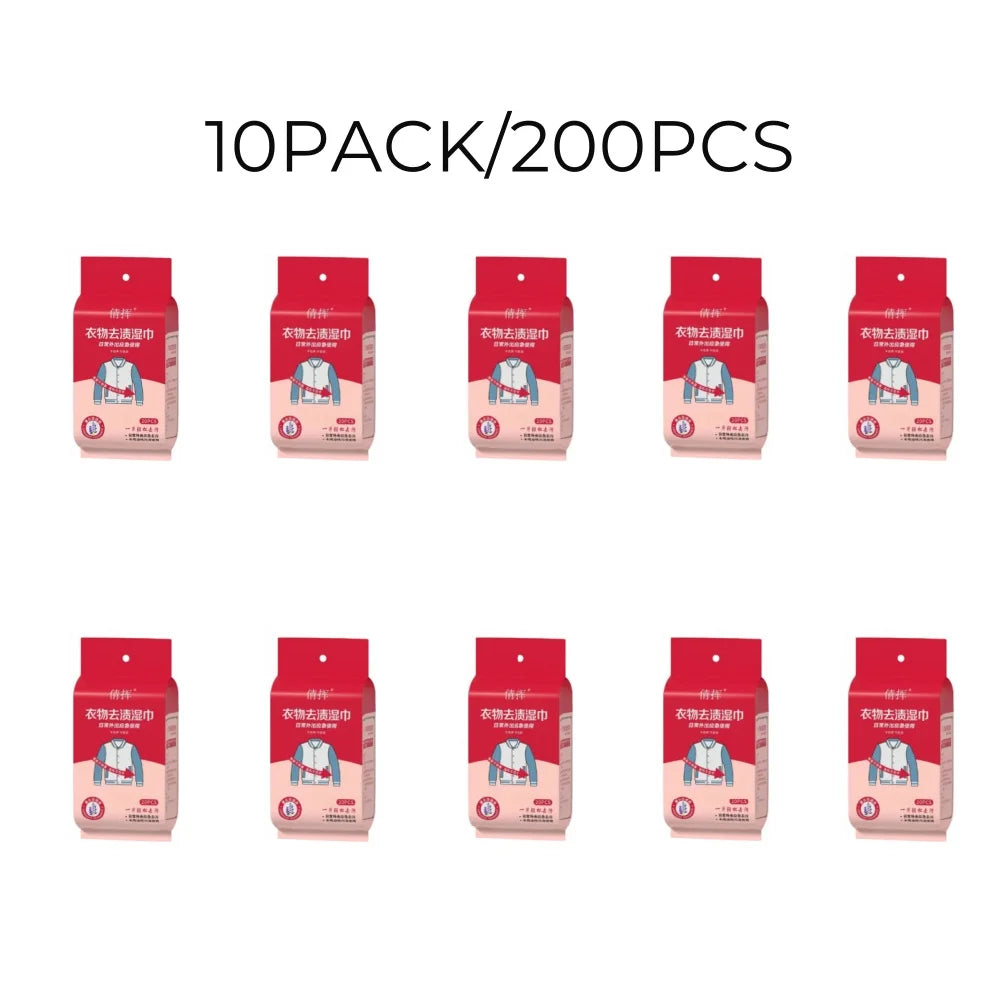 Disposable Clothing Stain Remover Wipes – No-Wash Formula