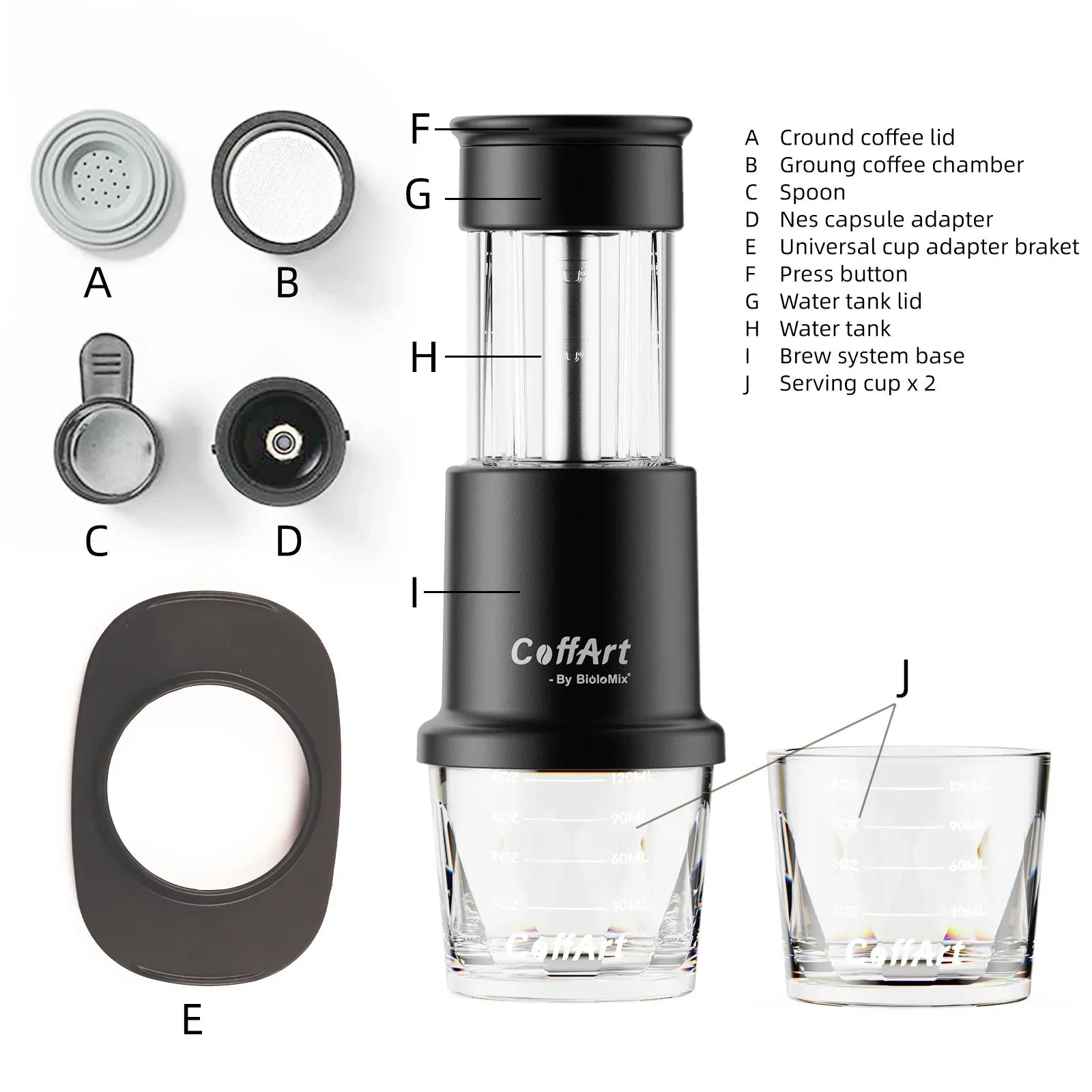BioloMix 2 In 1 Manual Espresso Coffee Machine Coffee Machines Peaceful Pleasures Health and Wellness