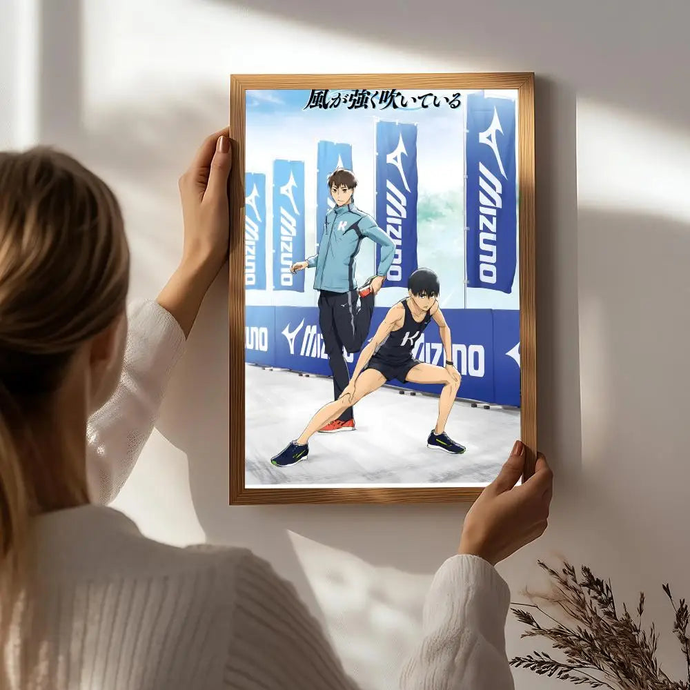 Anime R-Run with the Wind Poster HD Self Adhesive Waterproof Wall Art Ideal for Home Office Dorm Bedroom Great Gift Peaceful Pleasures Health and Wellness White5 50X70cmNoframe
