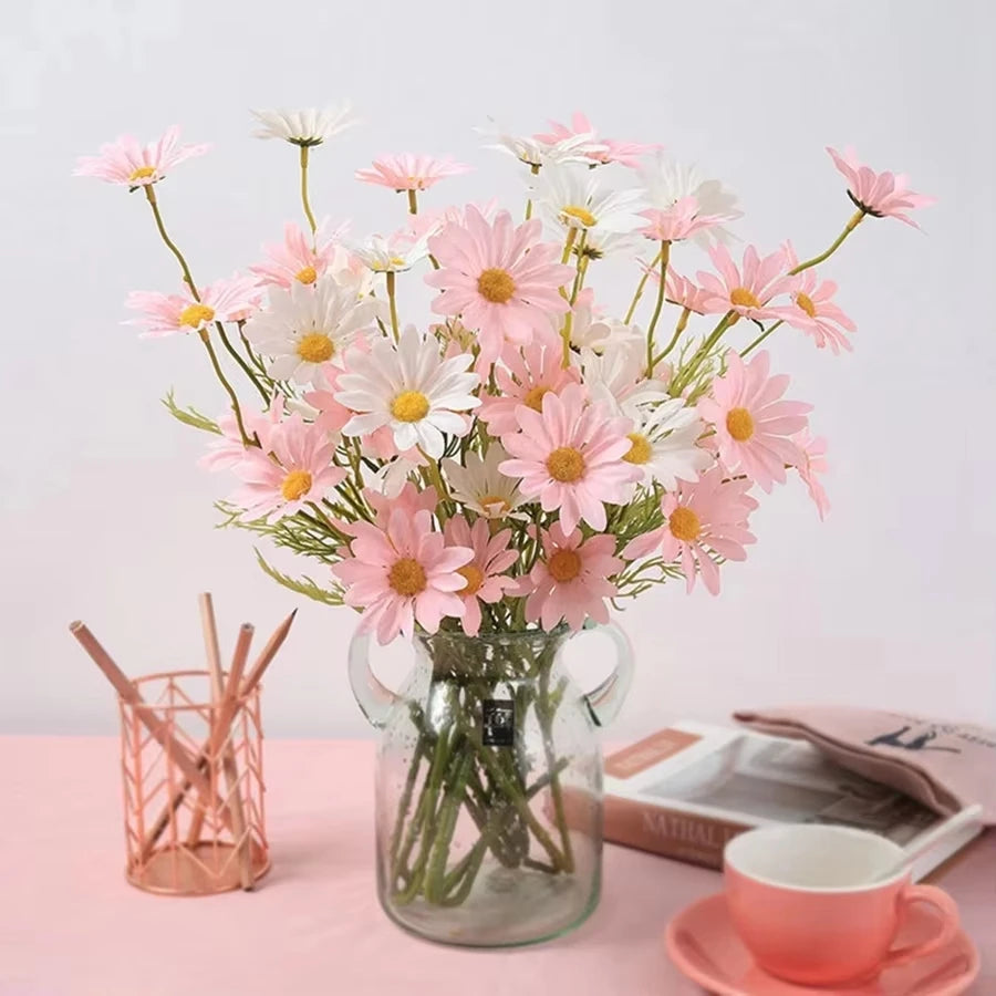 Silk Daisy Chrysanthemum Artificial Flower Bouquet – 1 or 3 Pcs