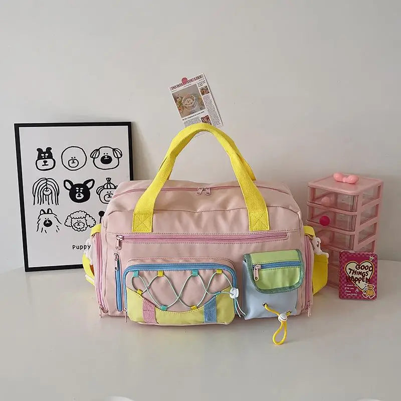 Large Color Block Tote Bag – Women's Fashion Shopper Handbag