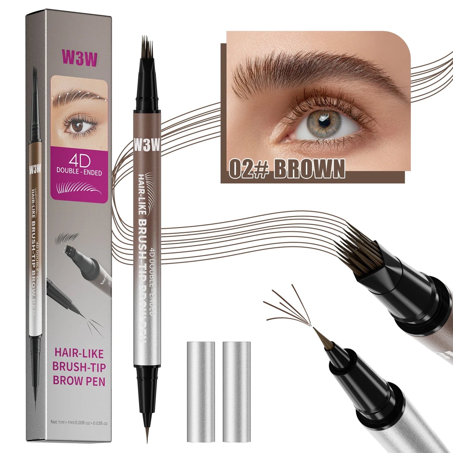 W3W 3D Waterproof Eyebrow Tint Pen – Anti-Smudge Brow Cream