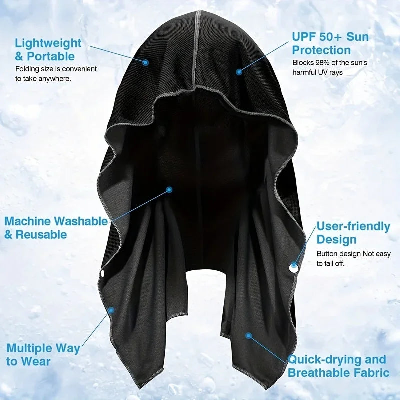 Cooling Hoodie Towel | Quick-Dry Microfiber Sports Towel
