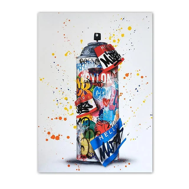 Graffiti Street Art Canvas Print | Love Kiss Hand Gestures Poster
