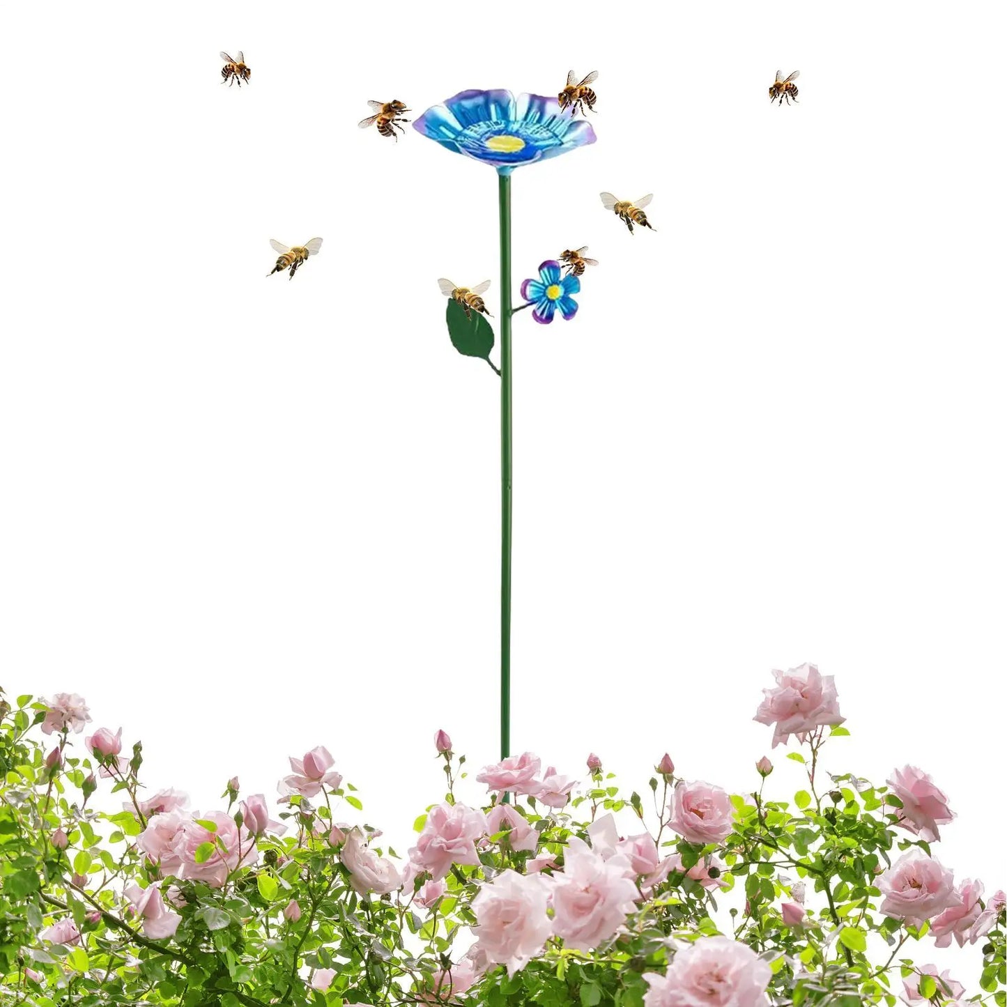 Metal Flower-Shaped Bee & Pollinator Watering Station
