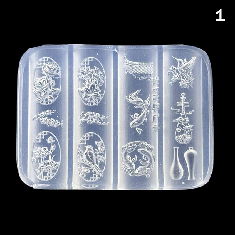 1pcs Sea Shell Starfish Goldfish Koi Fish 3D Acrylic Nail Mold Summer Sea Jellyfish DIY Lace Bow Silicone Mold Nail Art Mold Peaceful Pleasures Health and Wellness 1