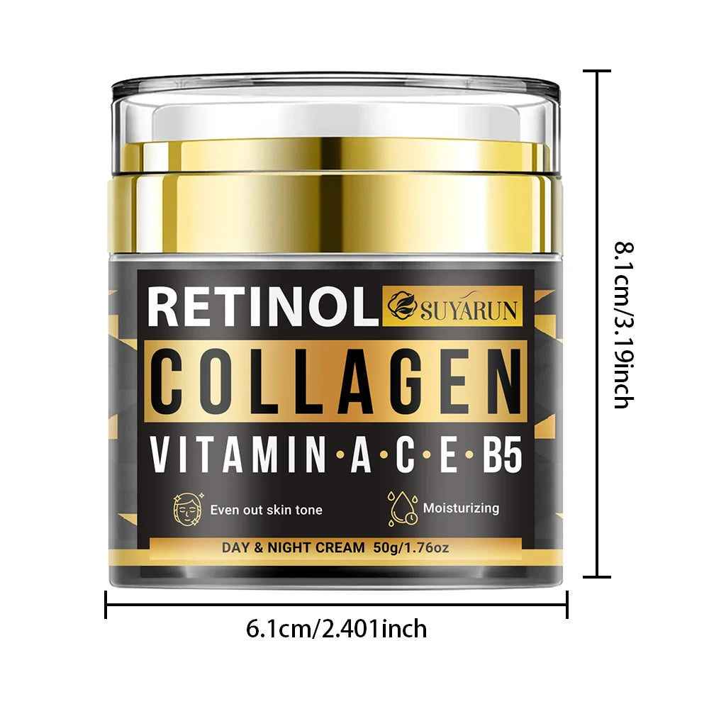 SUYARUN Collagen Retinol Face Cream with Vit C&E - Anti-Aging, Brightening & Firming Moisturizer for Youthful Glow. Peaceful Pleasures Health and Wellness