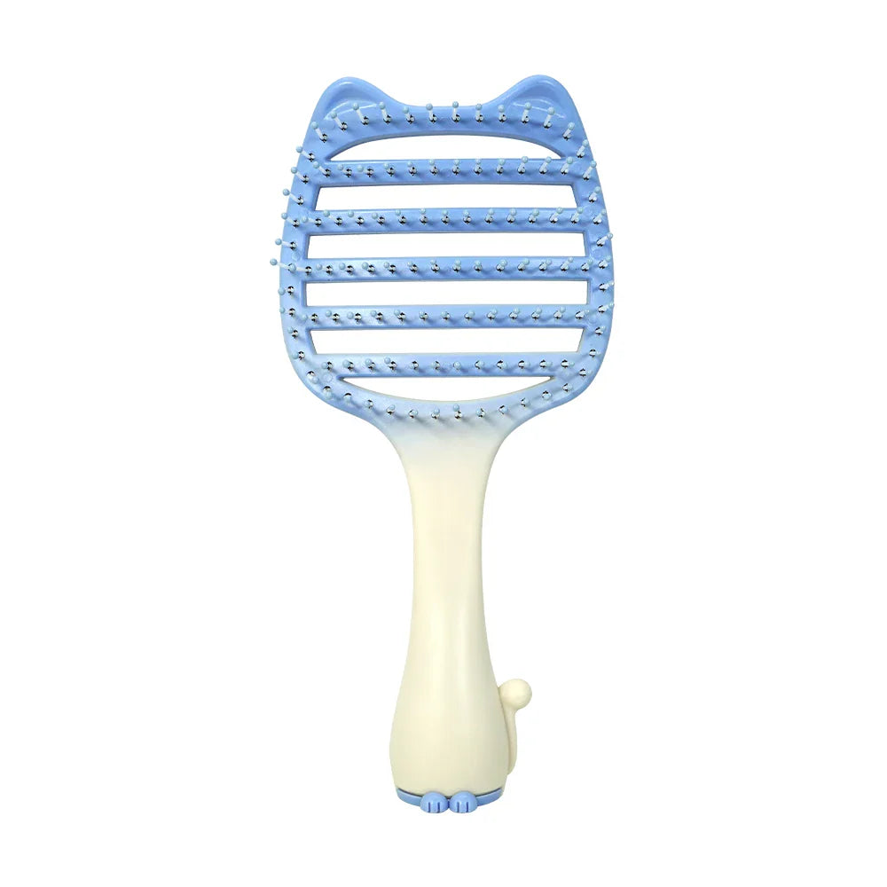 Cat Hollow-Out Detangling Hair Brush – Anti-Static Scalp Comb