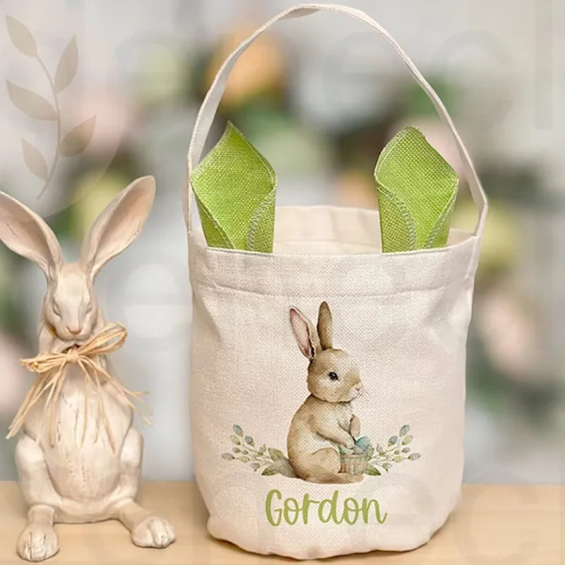 Personalised Easter Egg Hunt Basket | Vintage Bunny Sack Easter Gift Basket Peaceful Pleasures Health and Wellness