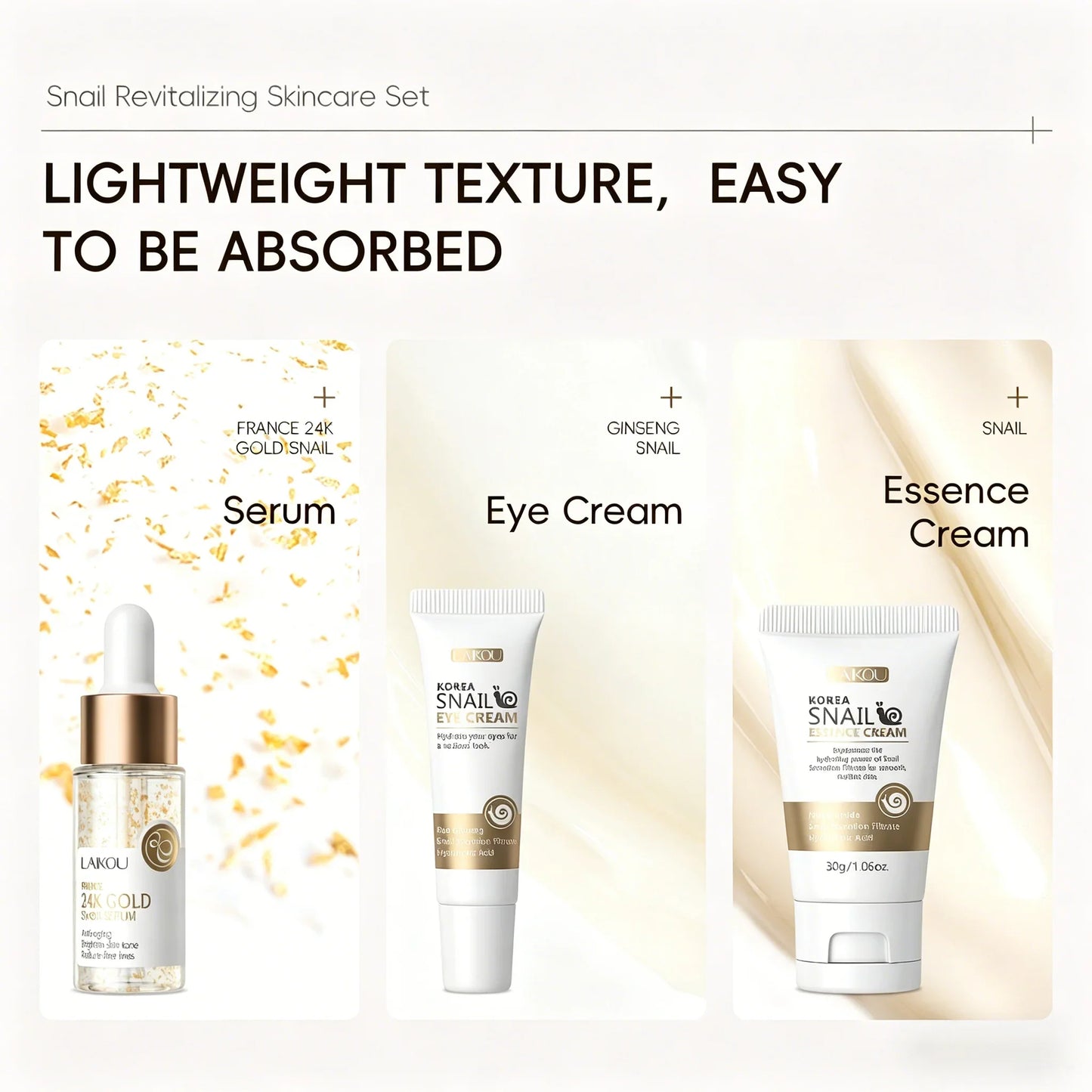 LAIKOU Vitamin C Sakura Skincare Set – Serum, Eye & Face Cream