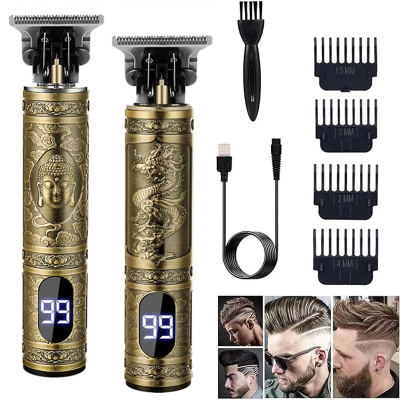 Vintage T9 Rechargeable Hair Clipper & Trimmer for Men