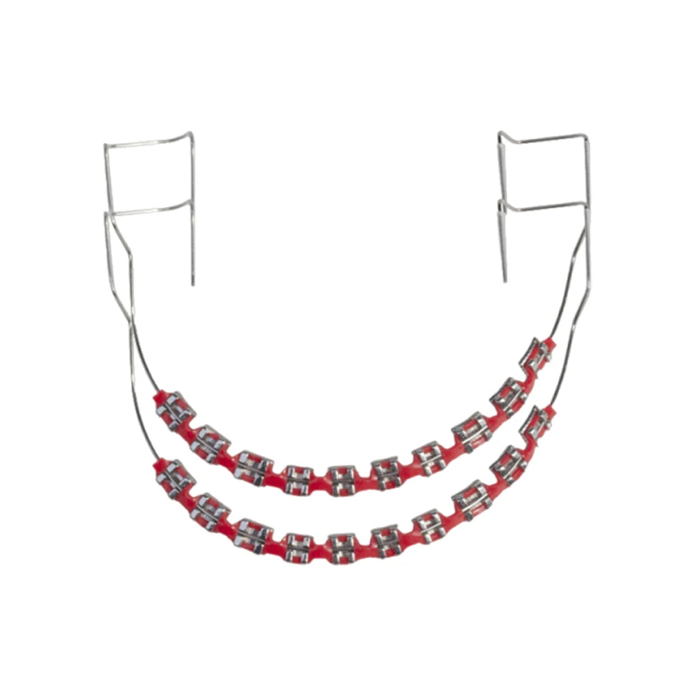 Temporary Tooth Decoration Dental Fake Braces Orthodontic Braces Dental Metal Bracket Practice Props for Dental Students Peaceful Pleasures Health and Wellness Red